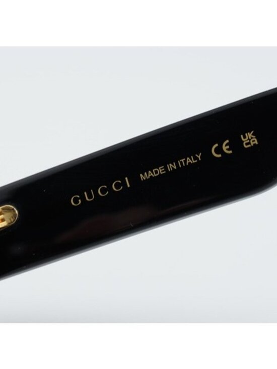 Gucci GG1587SA 001 Sunglasses Black Oval Frame, Grey Lenses main image 6